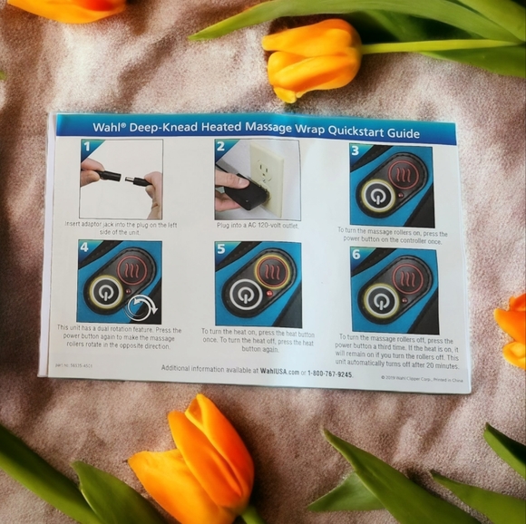 Wahl Deep Knead Heated Massage Wrap Pain Relief Therapy Model 4270 - Picture 6 of 12